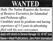 Business Executive Job at Daily The Nation Newspaper (Nawa-i-Waqt Publications)