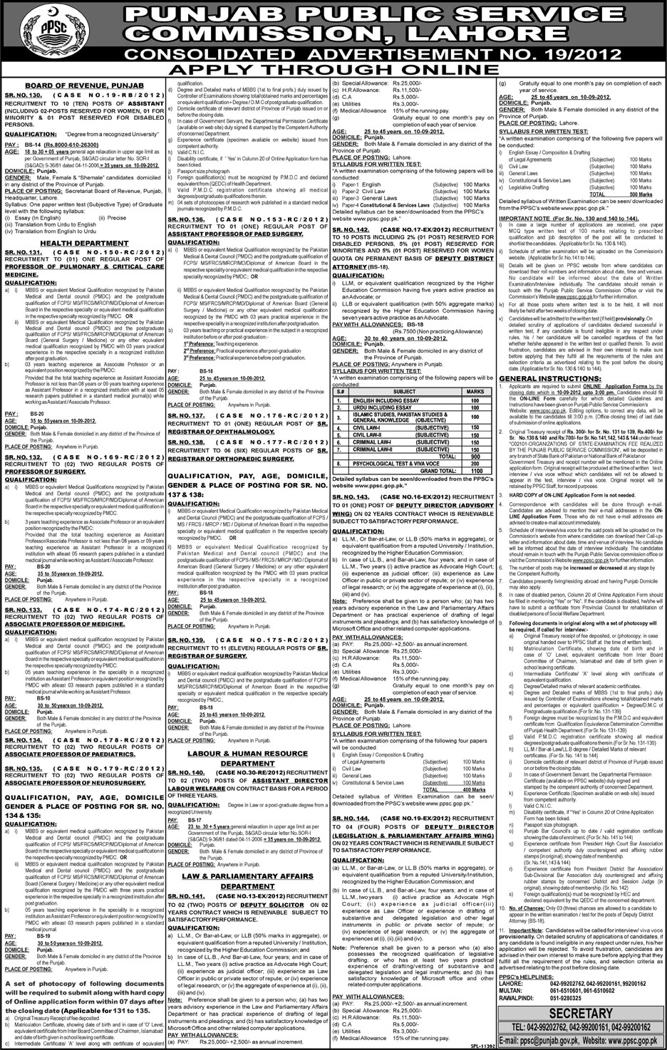 Punjab Public Service Commission Jobs (PPSC) (Government Jobs)