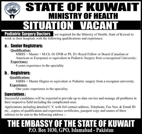 Jobs in Ministry of Health State of Kuwait