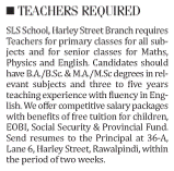 Teaching Jobs in Rawalpindi June 2013 Latest at SLS School Harley Street Branch