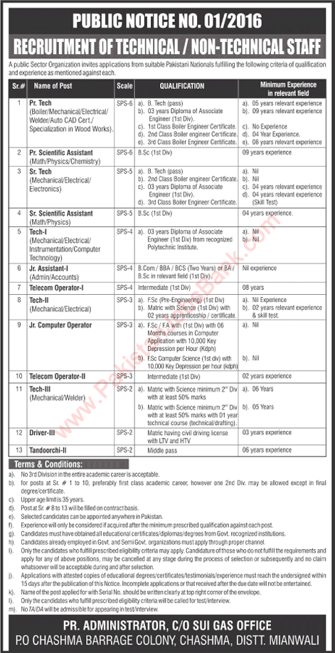 Pakistan Atomic Energy Commission Jobs 2016 January PAEC Chashma Mianwali Latest Advertisement