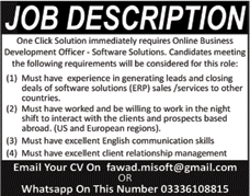 Online Business Development Officer Jobs in Rawalpindi / Islamabad 2020 April at One Click Solution Latest