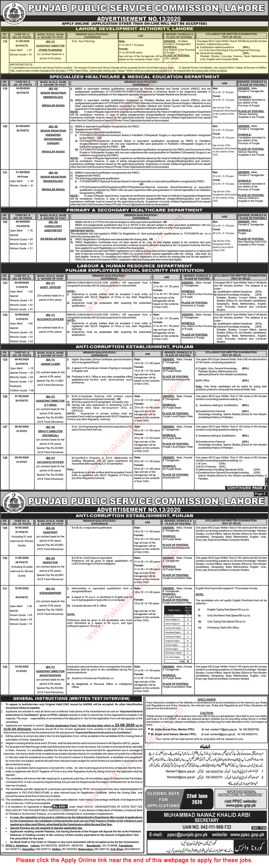 Assistant Director Jobs in Lahore Development Authority 2020 June PPSC Online Apply Town Planning Latest