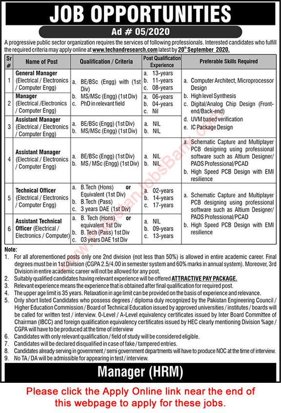 www.techandresearch.com Jobs September 2020 NESCOM Apply Online Assistant Managers & Others Latest