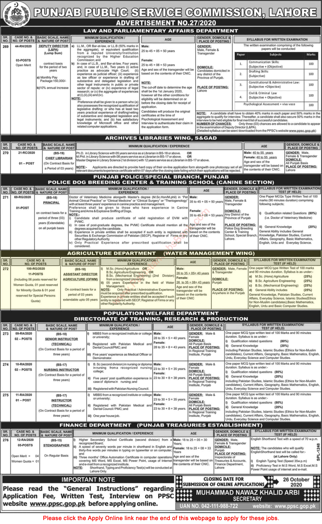 Assistant Director Jobs in Agriculture Department Punjab October 2020 PPSC Online Apply Latest