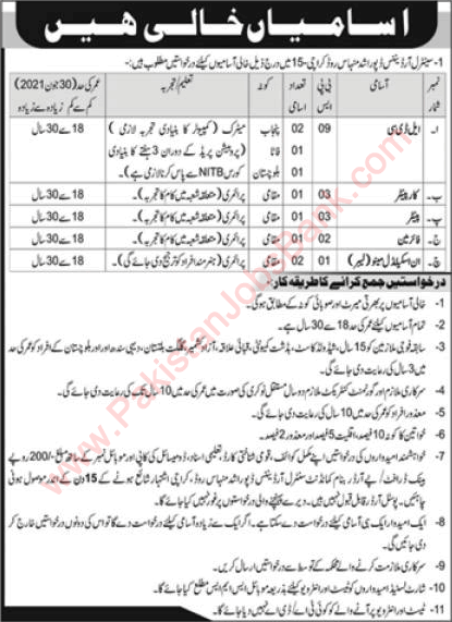 Central Ordnance Depot Karachi Jobs April 2021 Clerks, USM Labour & Others Latest