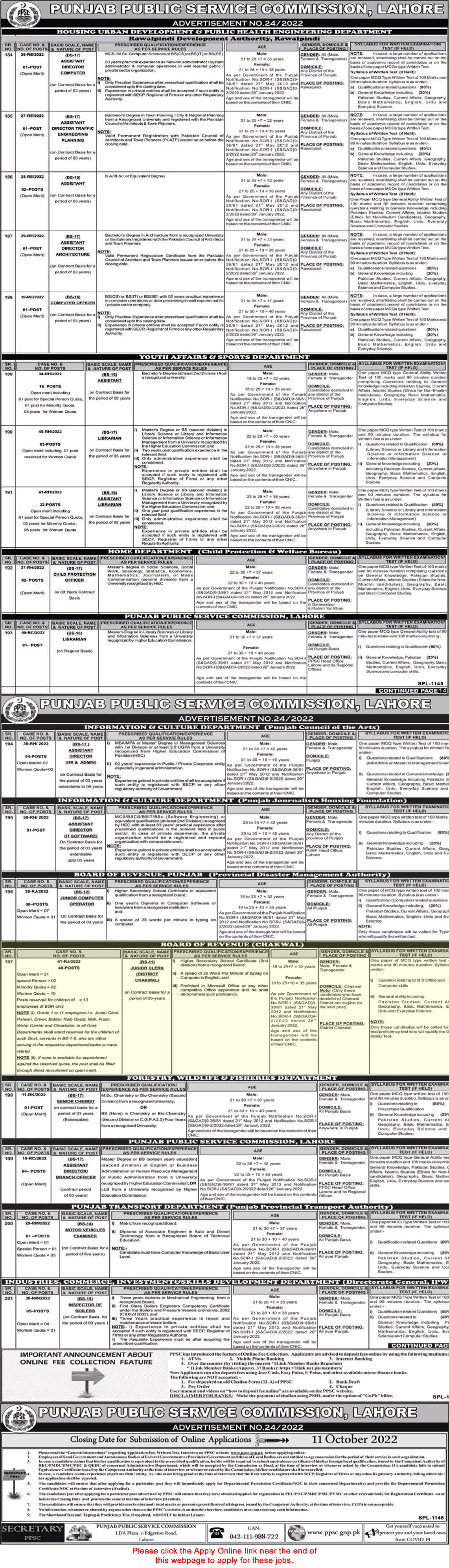 Clerk Jobs in Board of Revenue September 2022 PPSC Online Apply Latest