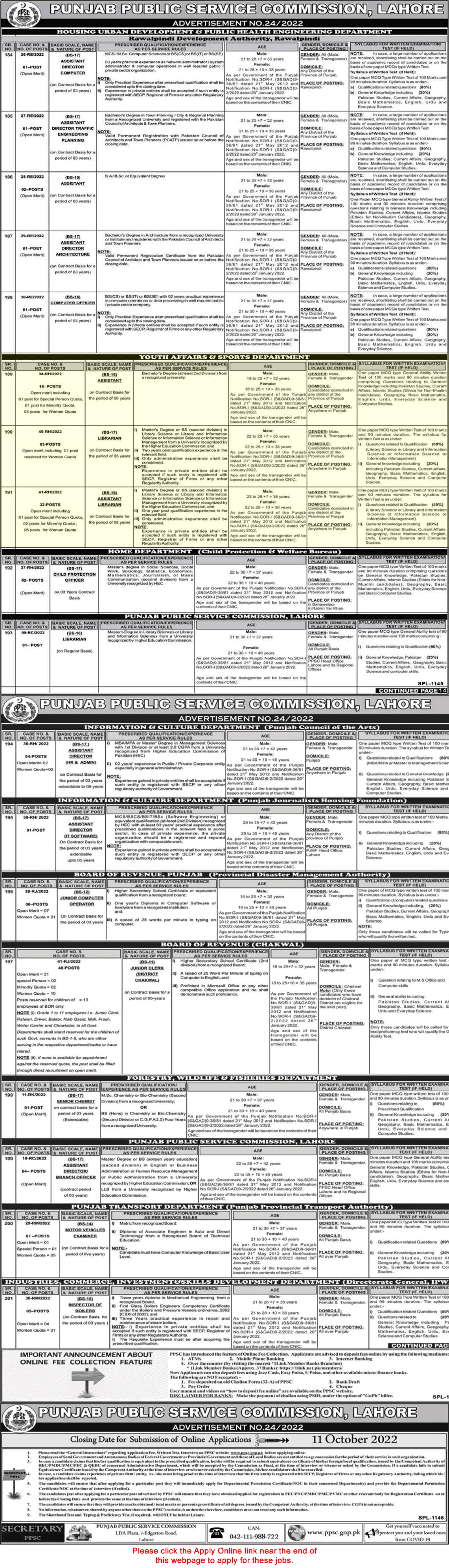 Youth Affairs and Sports Department Punjab Jobs 2022 September PPSC Apply Online Latest