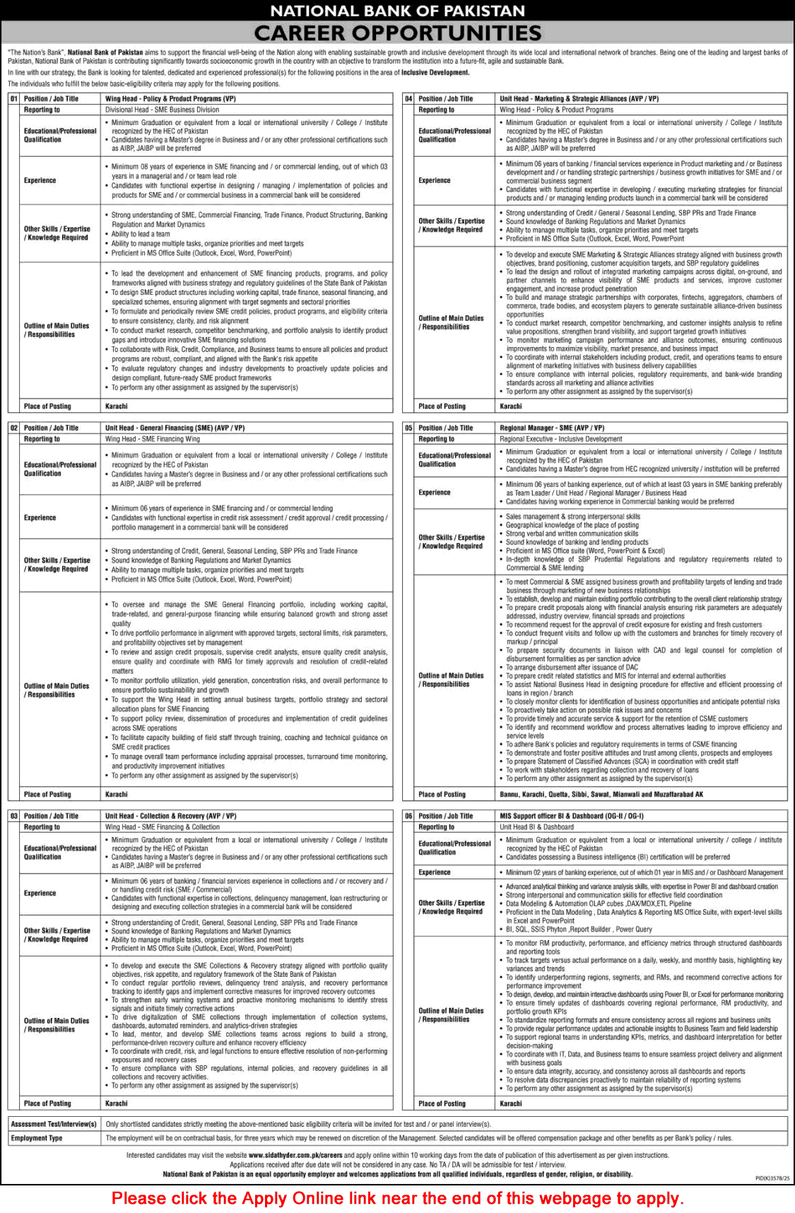National Bank of Pakistan Jobs May 2026 Apply Online Regional Managers & Others NBP Latest