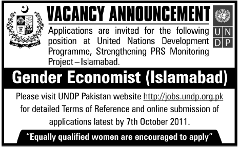 Gender Economist Job in UNDP