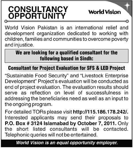 World Vision Required Consultancy