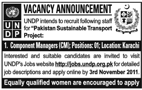 Component Manager (CM) Required by UNDP