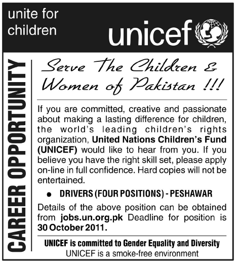 UNICEF Required Drivers