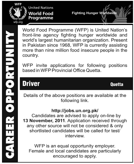 World Food Programme (WFP) Career Opportunity