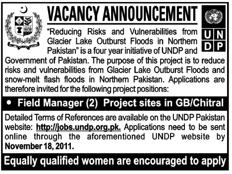 Field Managers Required by UNDP