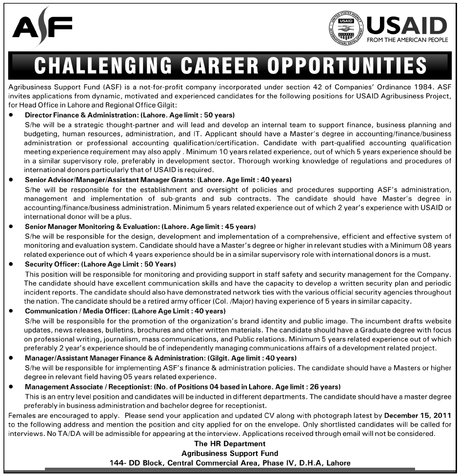 ASF Jobs Opportunity
