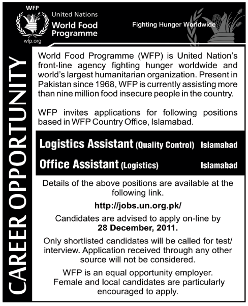 World Food Programme (WFP) Jobs Opportunity