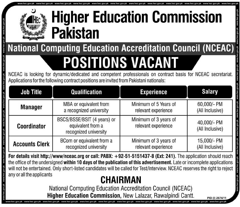 Higher Education Commission Pakistan Jobs Opportunities