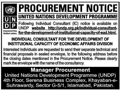 Consultant Required by UNDP