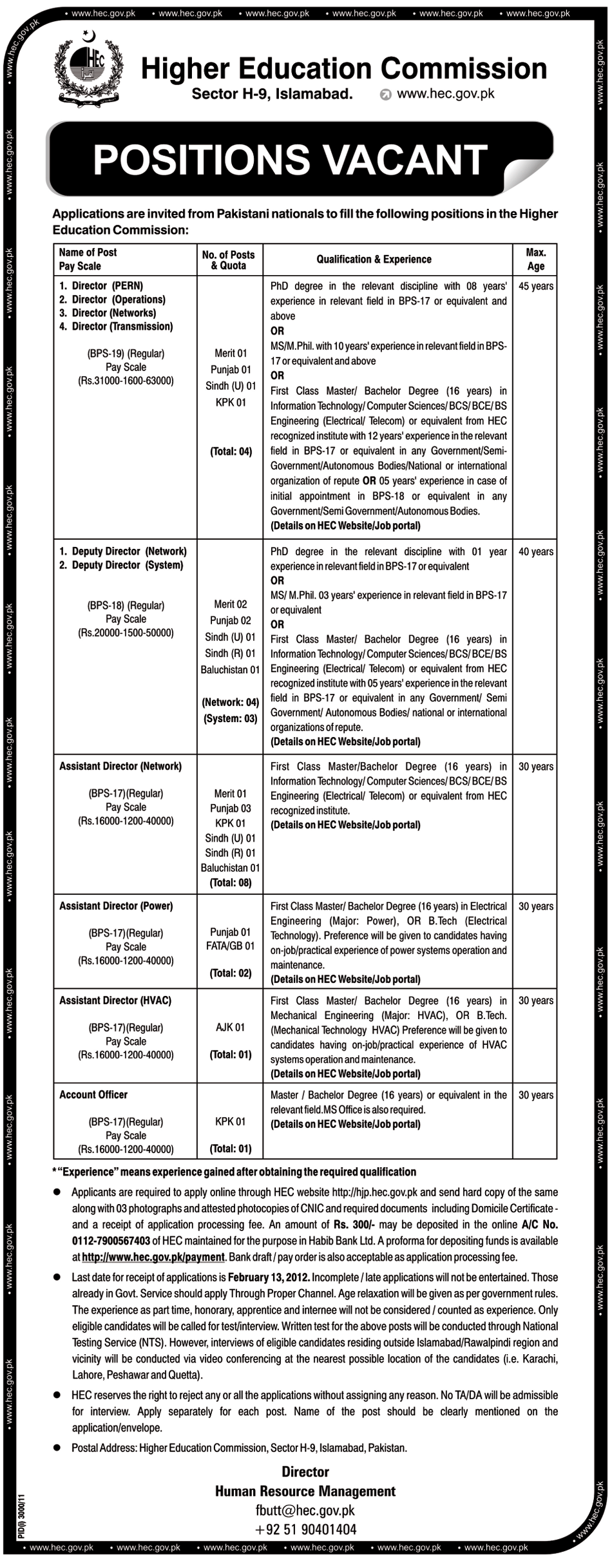 Higher Education Commission Pakistan Jobs Opportunities