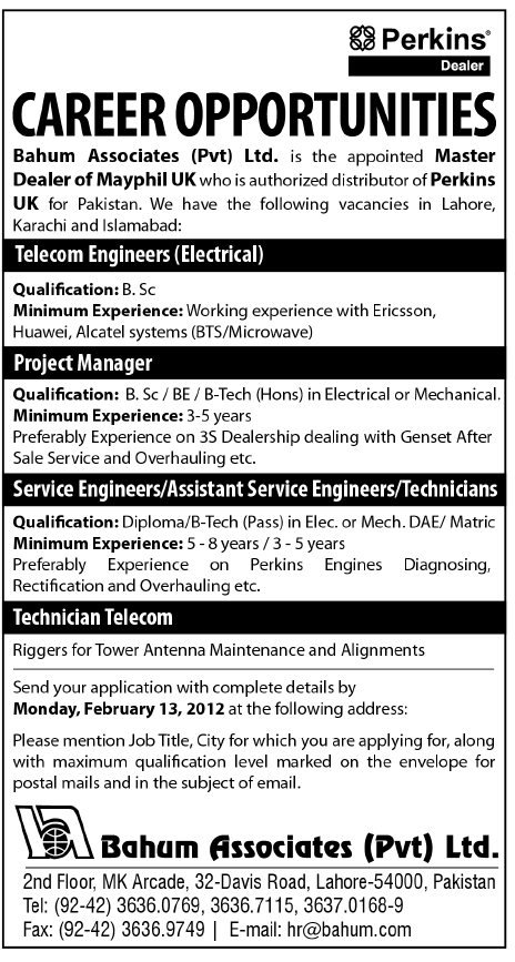 Bahum Associates Pvt Ltd. Jobs Opportunity