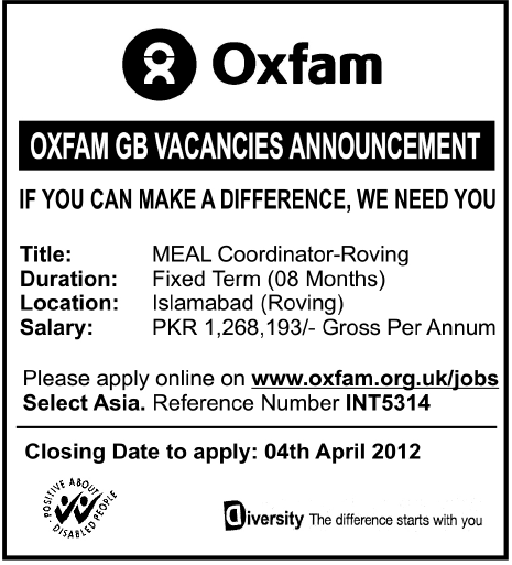 Oxfam (NGO Jobs) Requires MEAL Coordinator Roving