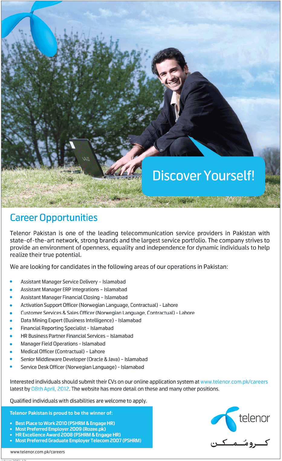 Telenor (Telecommunication Sector) Jobs