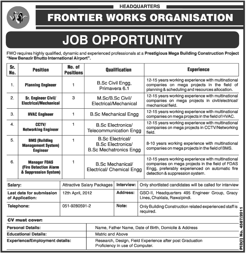 Frontier Works Organization Requires Engineering Staff