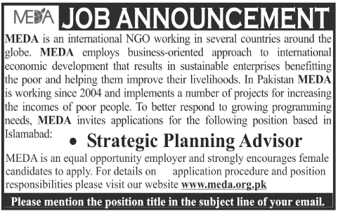 MEDA (NGO) Jobs