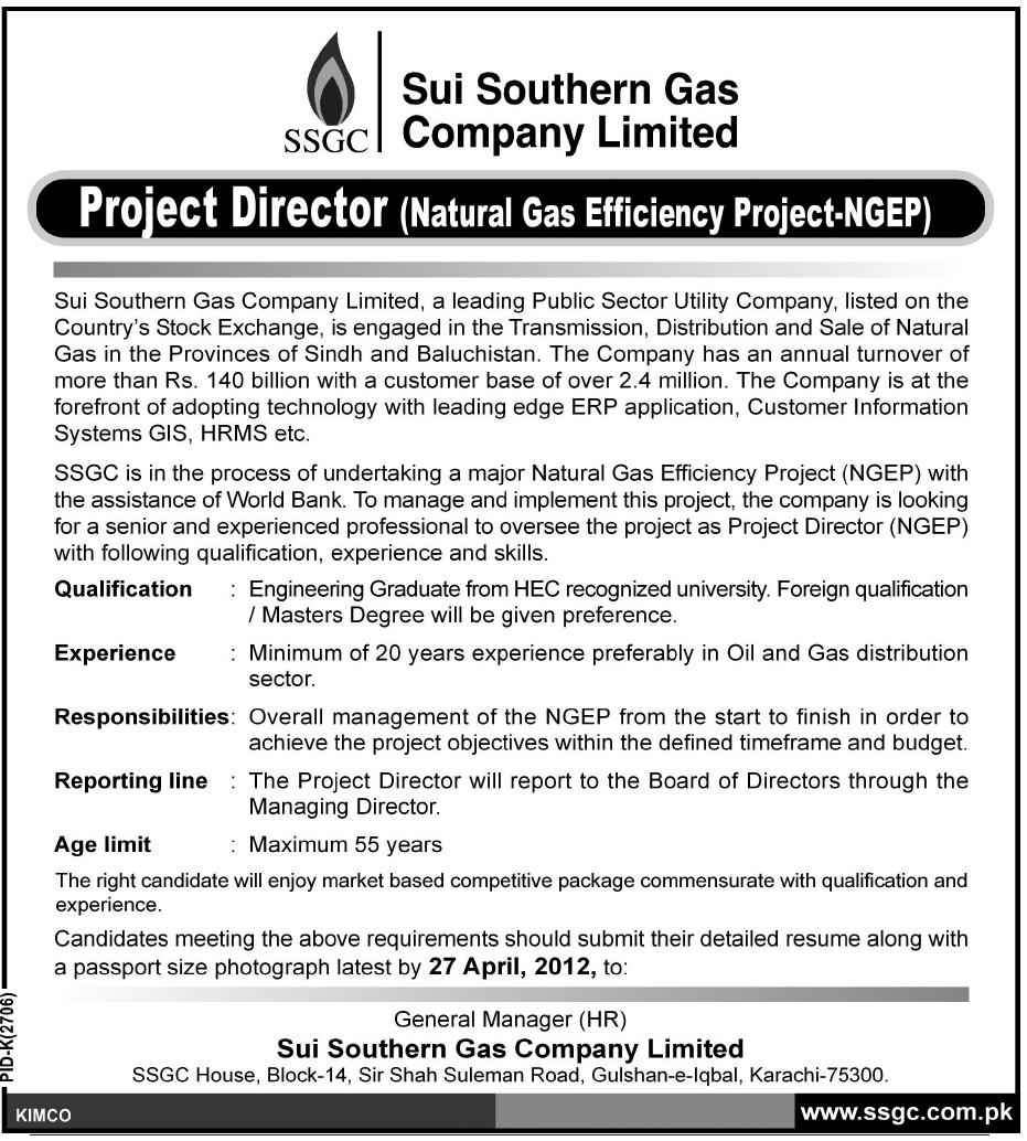 SSGC (Sui Southern Gas Company Limited) Jobs