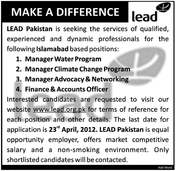 LEAD (Group) Pakistan Jobs