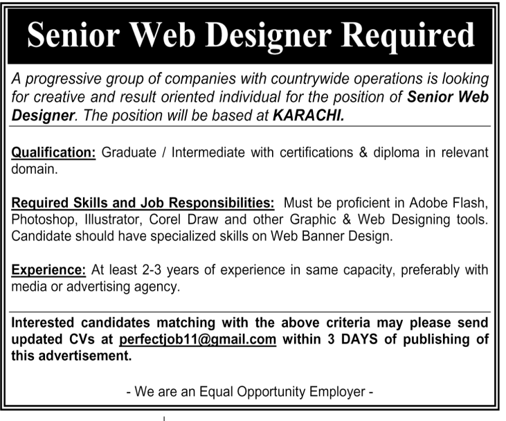 Senior Web Designer Jobs
