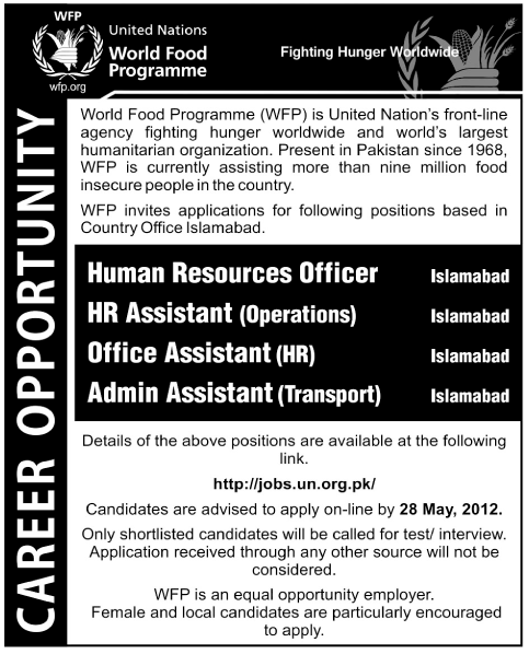 Officers Required at World Food Programme (UN. jobs)