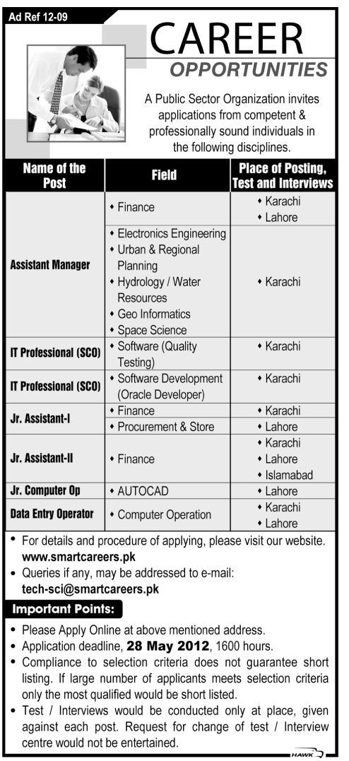 Career Opportunity in a Pubic Sector Organization