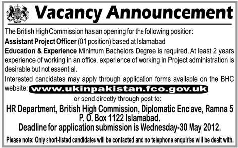 Job Opportunity at British High Commission