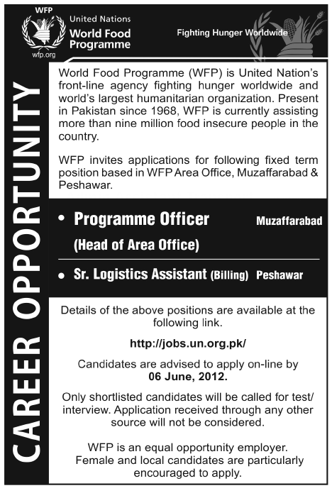 Administrative Job Opportunity Under World Food Programme (WFP)