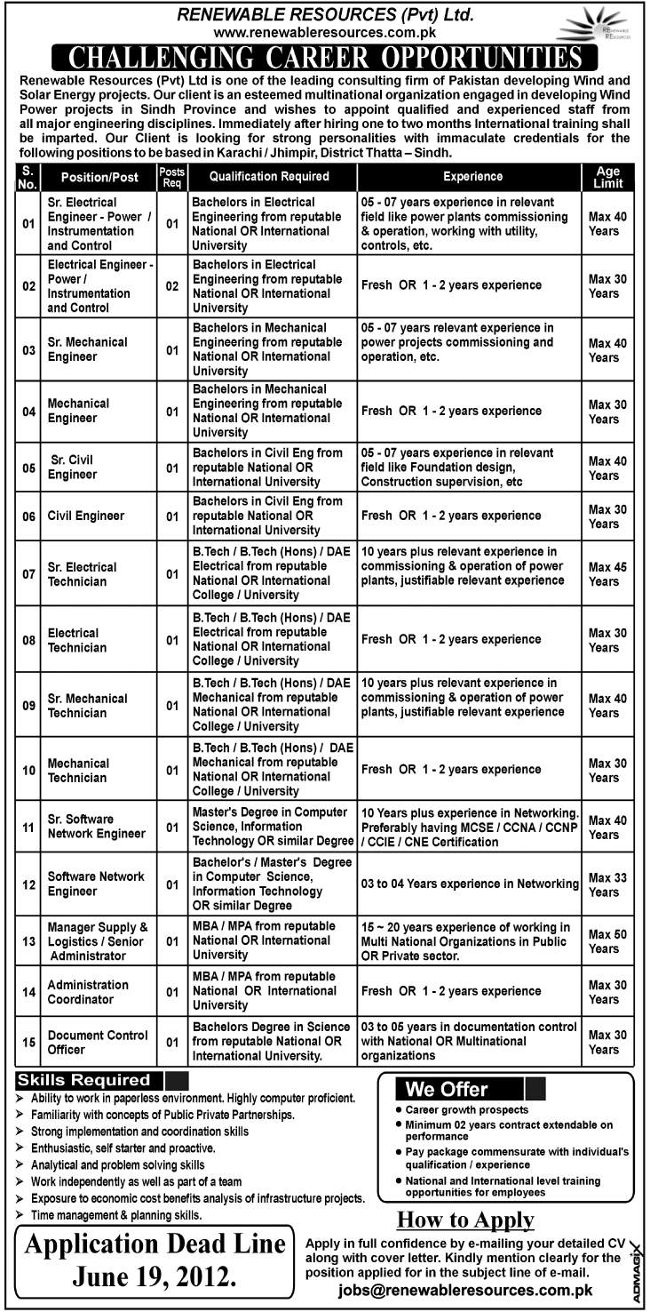 Engineering and Technical Staff Required by a Leading Consulting Firm