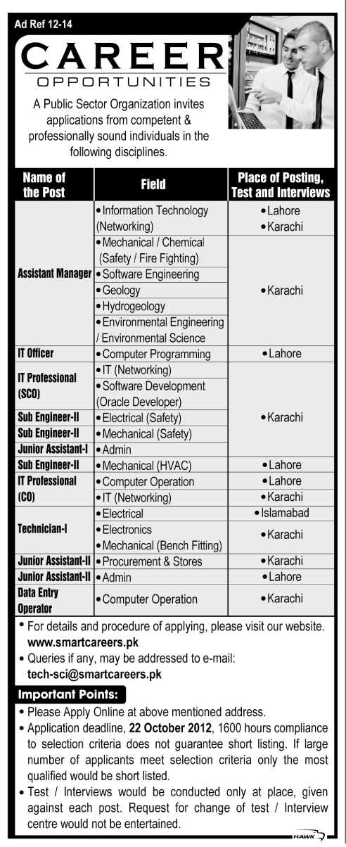 A Public Sector Organization Requires Engineering, IT and Support Staff