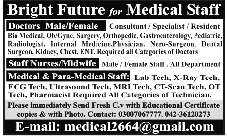 Medical Staff Jobs 2012