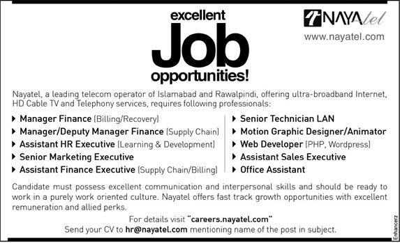 Nayatel Jobs in Islamabad Rawalpindi  2013 December