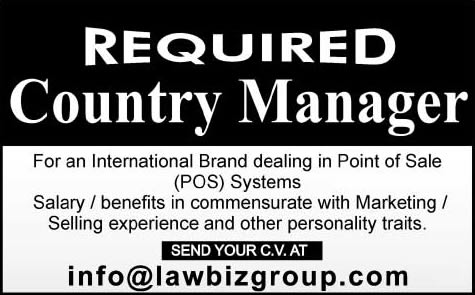 Country Manager Job at Law Biz Group Lahore 2013 December