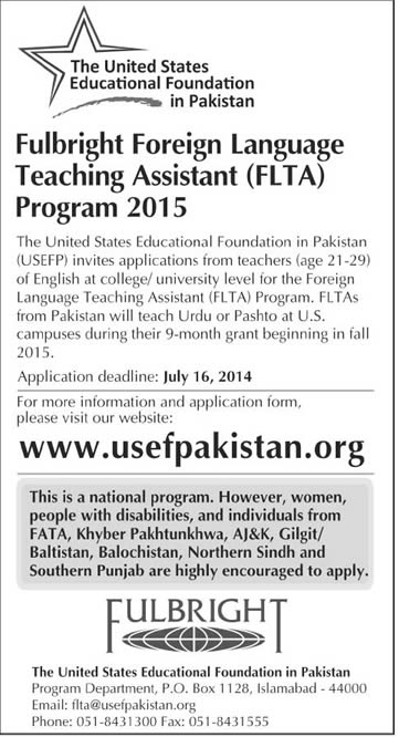 USEFP Scholarships 2015 Fulbright Foreign Language Teaching Assistant Program