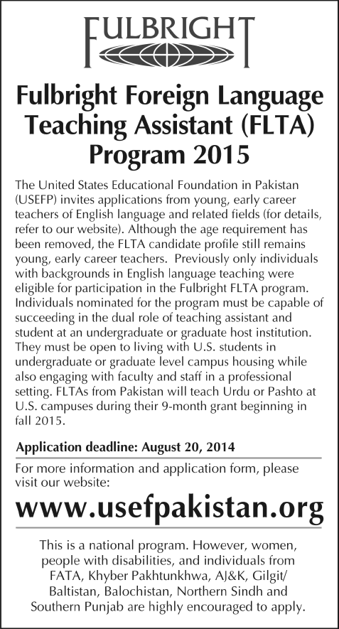 Fulbright Foreign Language Teaching Assistant Program 2015 USEFP