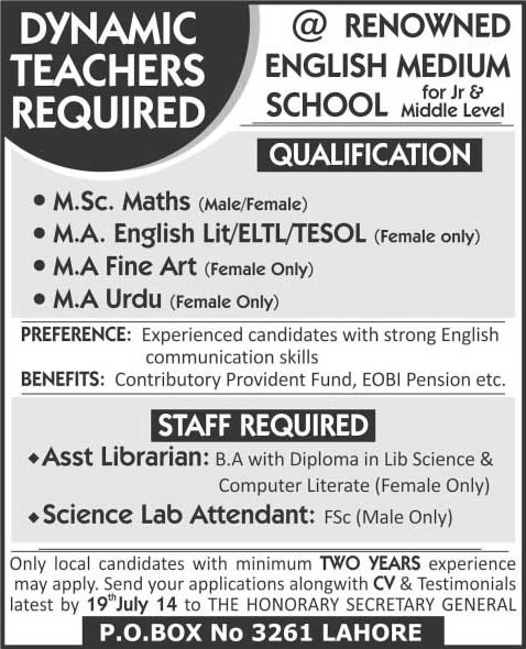 Sir Syed College of Computer Science Lahore Jobs 2014 July PO Box 3261