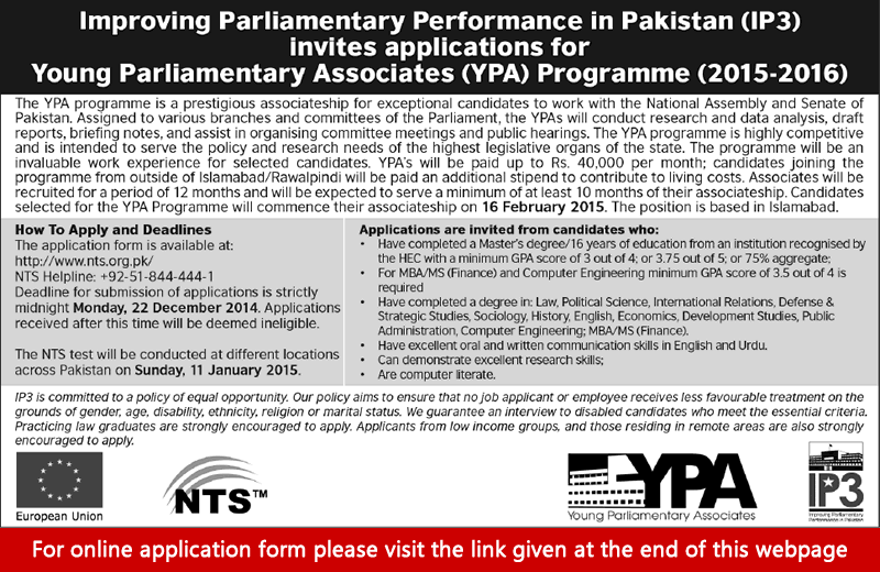 Young Parliamentary Associates Programme 2015-16 NTS YPA Application Form