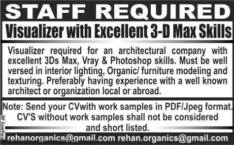 Graphic Designer Jobs in Pakistan 2015 as Visualizer