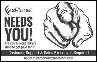 ePlanet Communications Karachi Jobs 2017 May Customer Support & Sales Executive Latest