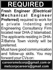 Electrical / Mechanical Engineering Jobs in Islamabad July 2017 Engineering Consulting Firm Latest