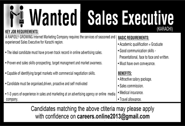 Sales Executive Jobs in Karachi July 2017 August Internet Marketing Company Latest