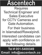 Ascentech Pakistan Jobs 2017 November / December Islamabad Sales Executive, & Technical Engineers Latest